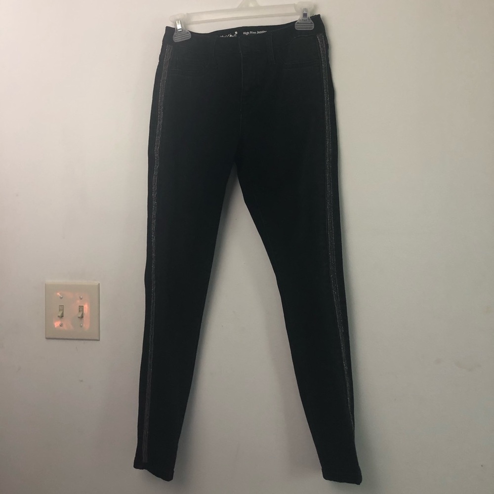 Black Skinnies with Beaded Sides